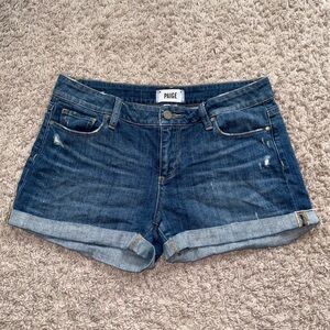 PAIGE Blue Denim Jeans with Distressed Details